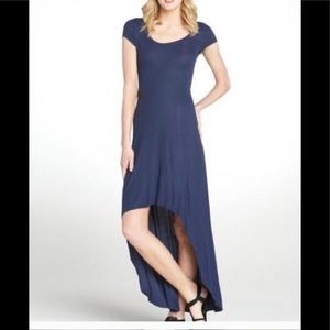 BCBGMAXAZRIA Donesa High Low navy Maxi Dress like new